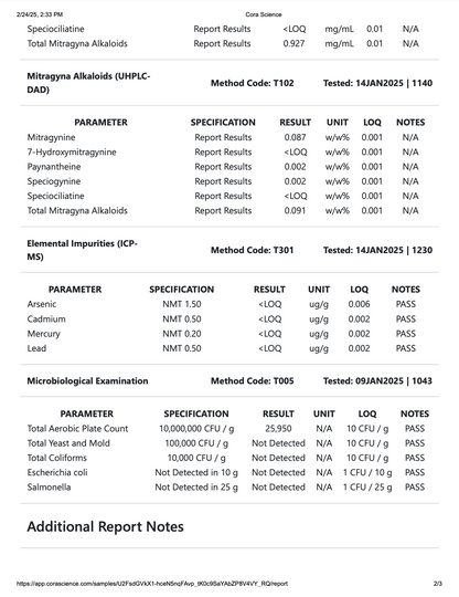 K Shot Focus 60ml Kratom + Lion's Mane Liquid Shot - 12pc Display