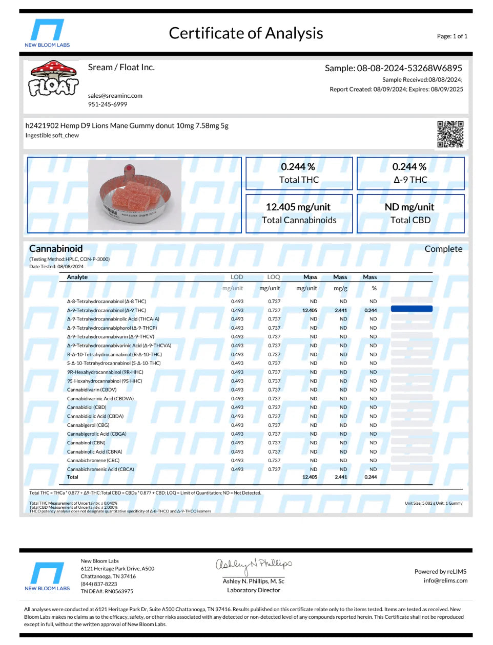 Float Smart Shroom Blend 2500mg Gummies 60ct Jar