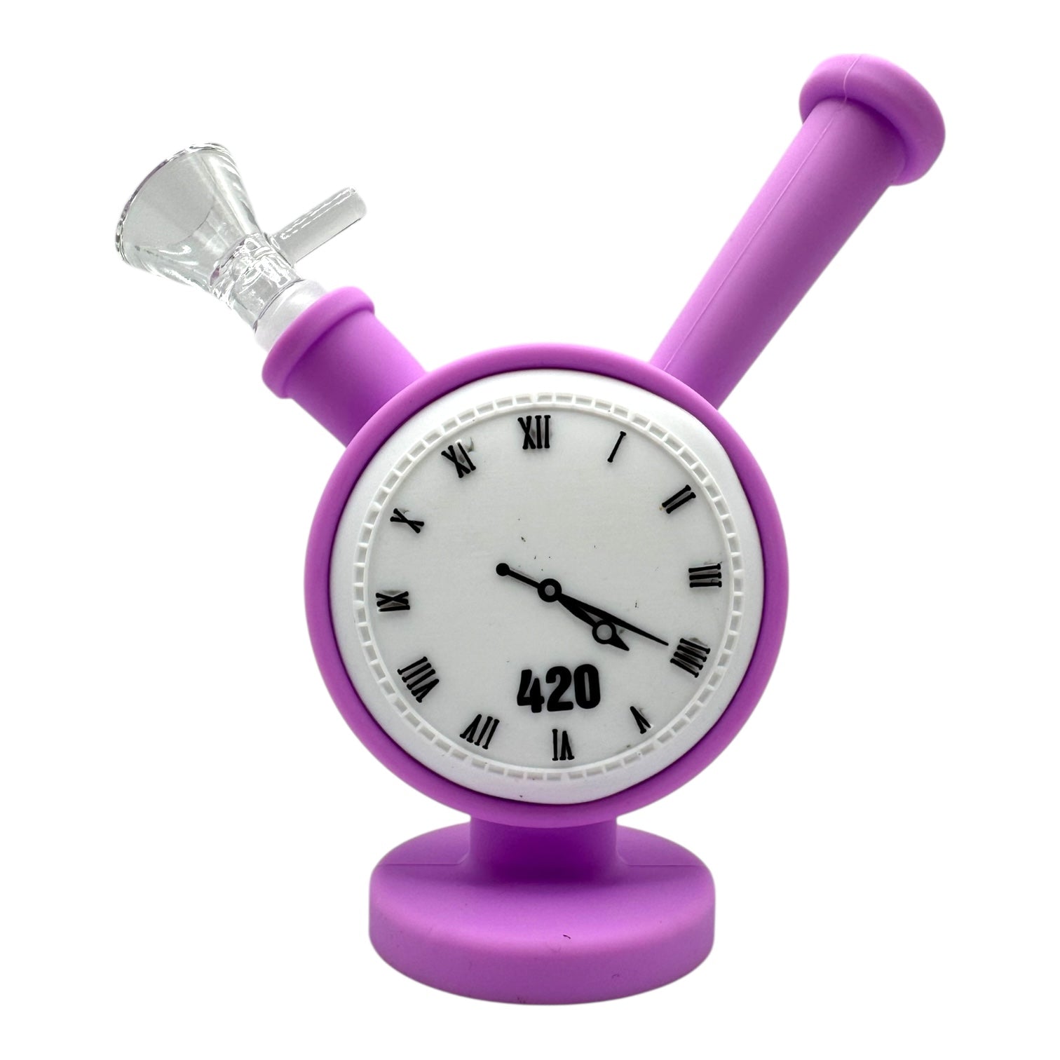 Silicone 420 Clock Water Pipe (Assorted Colors)