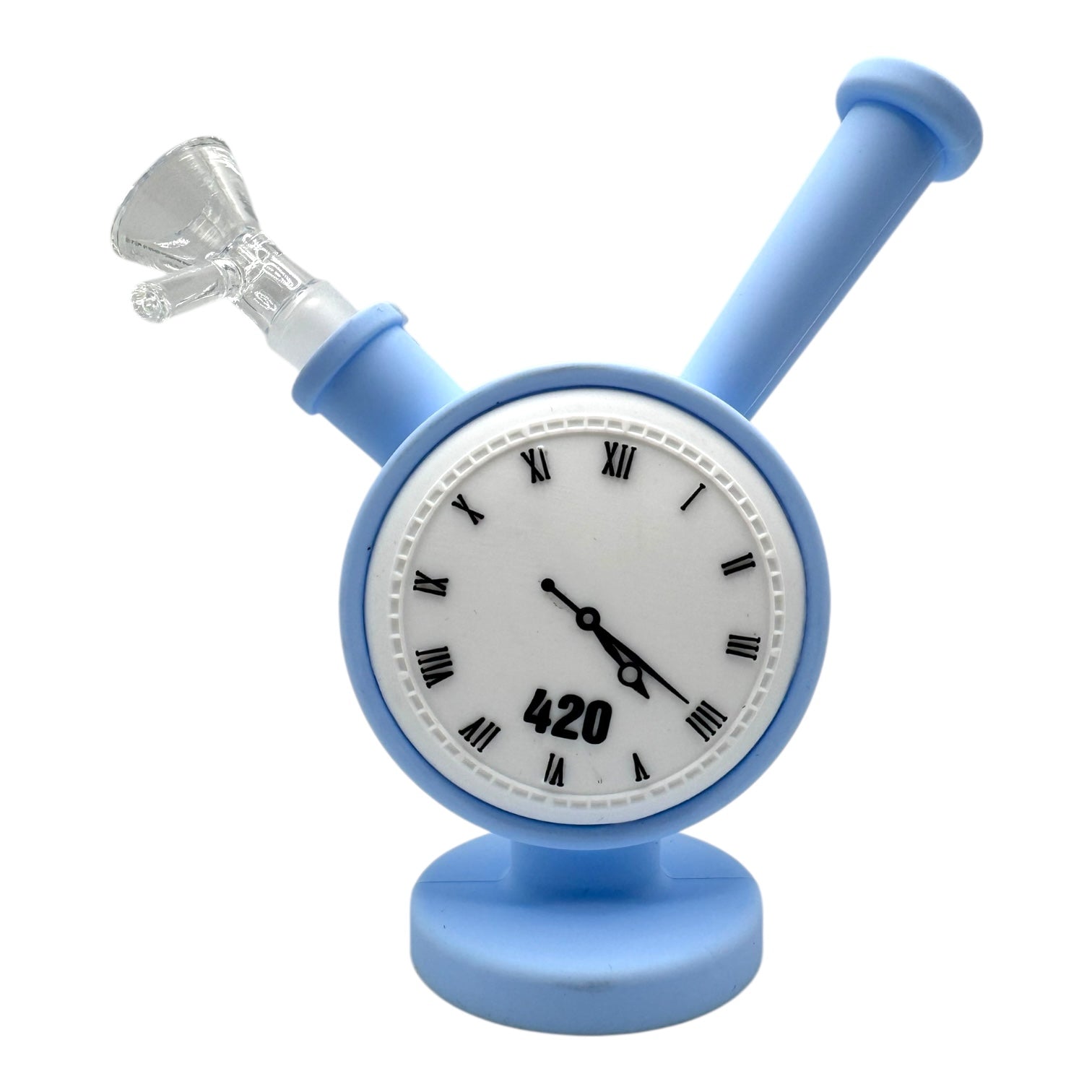 Silicone 420 Clock Water Pipe (Assorted Colors)