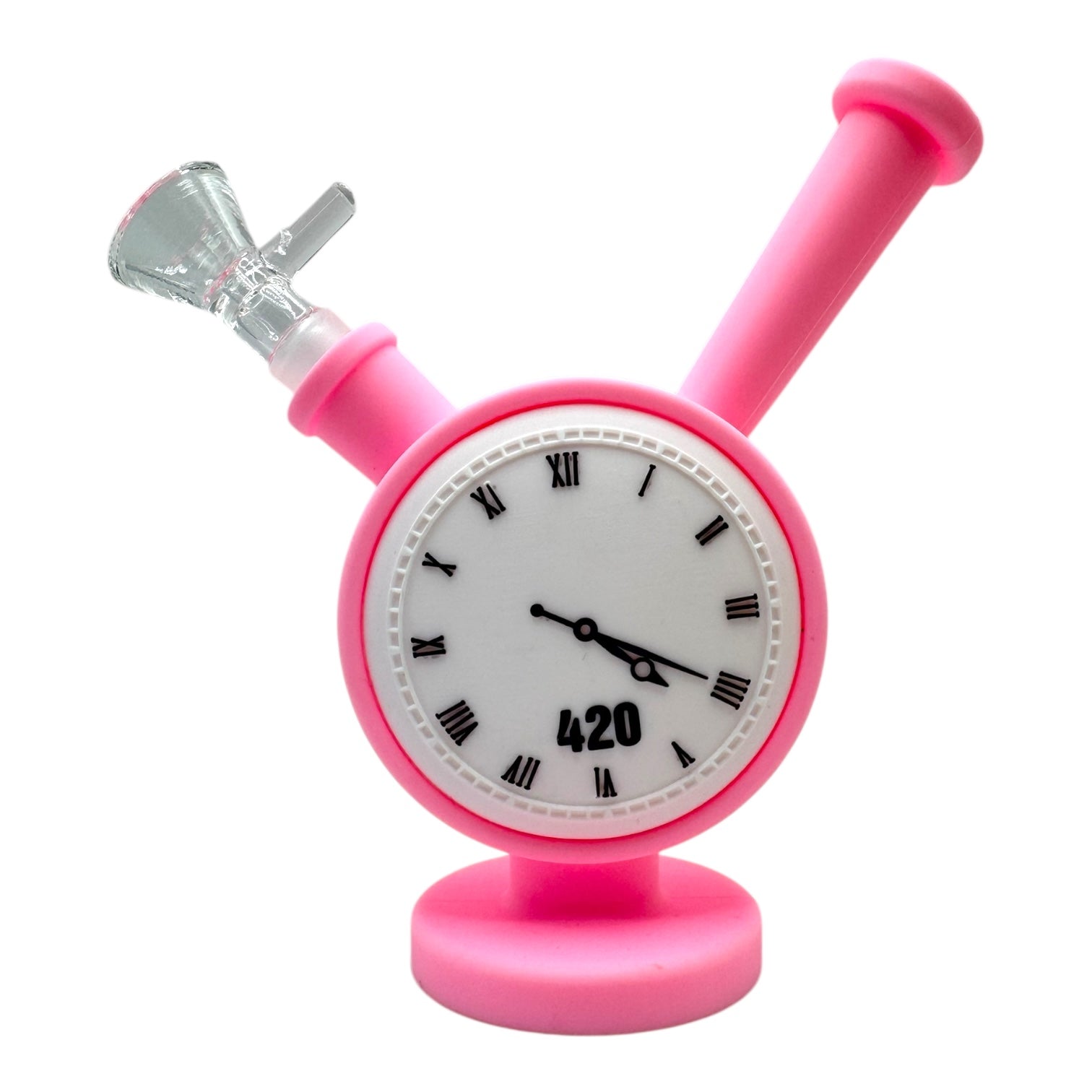 Silicone 420 Clock Water Pipe (Assorted Colors)