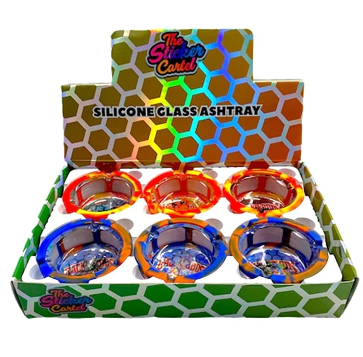 Silicone Lined Glass Ashtray by The Sticker Cartel