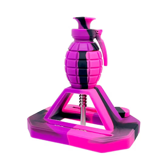 Silicone Nectar Collector Grenade Shape w/ Stand "SNC-05" (Assorted Colors)