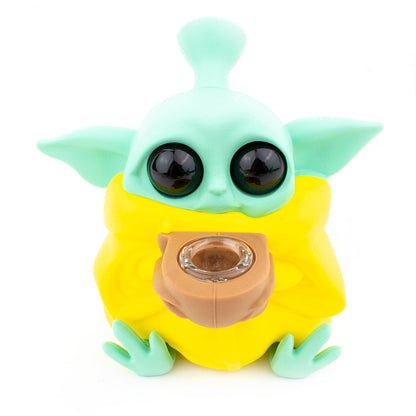 Sitting Baby Yoda Silicone Hand Pipe - Assorted Colors (100pcs/cs)