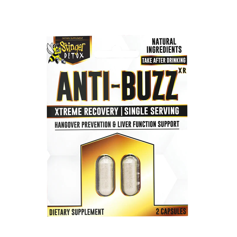 Stinger Anti-Buzz Hangover Prevention & Liver Function Support (2 Capsules / 12 Card Pack)