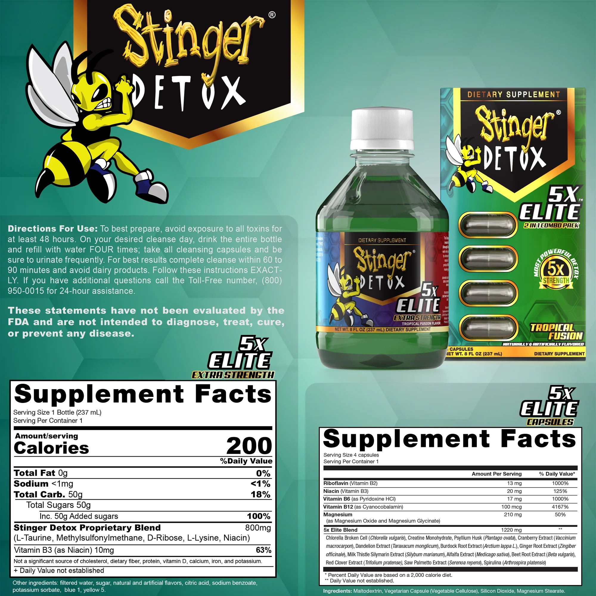 Stinger Detox 5X Elite - 2 in 1 Combo Pack