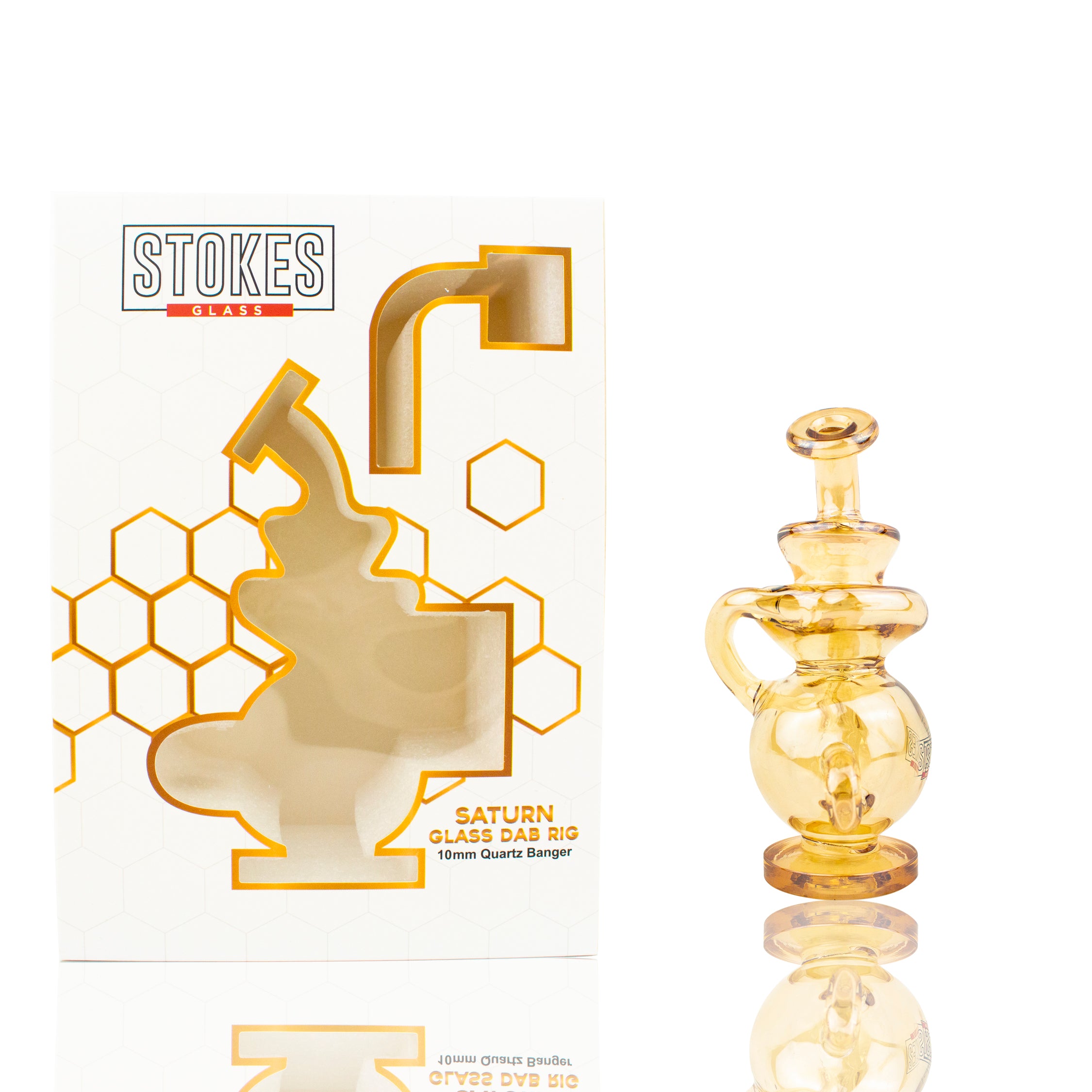 Stokes - 5.5" Saturn "Oro Edition" - 10mm banger - Glass Dab Rig