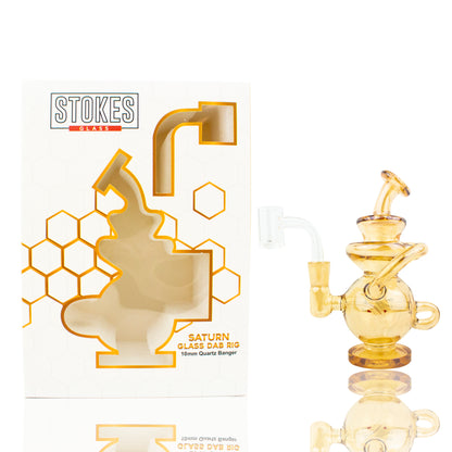 Stokes - 5.5" Saturn "Oro Edition" - 10mm banger - Glass Dab Rig