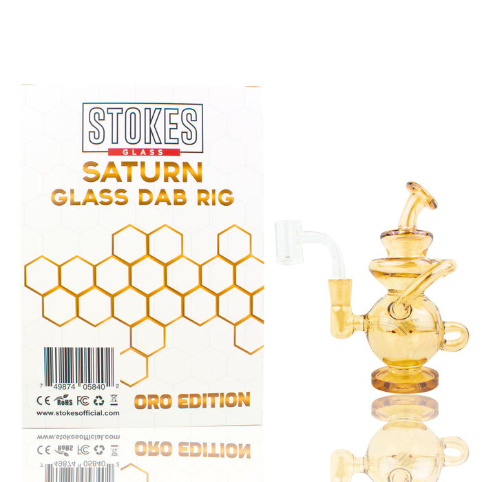 Stokes - 5.5" Saturn "Oro Edition" - 10mm banger - Glass Dab Rig