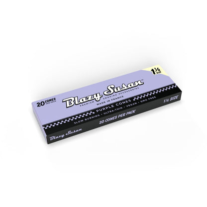 Blazy Susan 1 1/4 size pre-rolled cones stacked neatly, ready for use