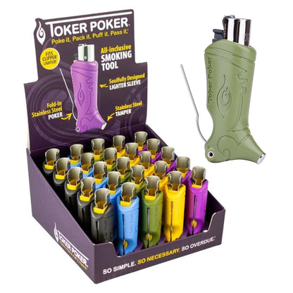 Toker Poker Clipper Lighter Sleeve - Mixed Colors (Display of 25)