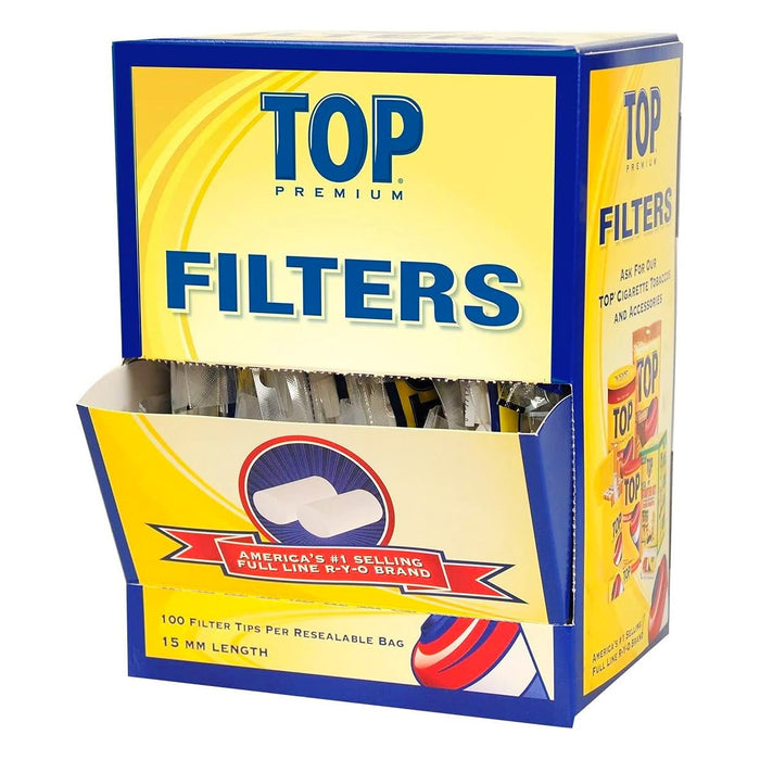 Top Premium- 15mm Filter Tips 100 Filters per Bag / 30 Count - 3000 Filters Total