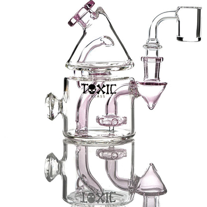 TX45 - 5.5" Toxic Glass Cone Recycler Diamond Rig