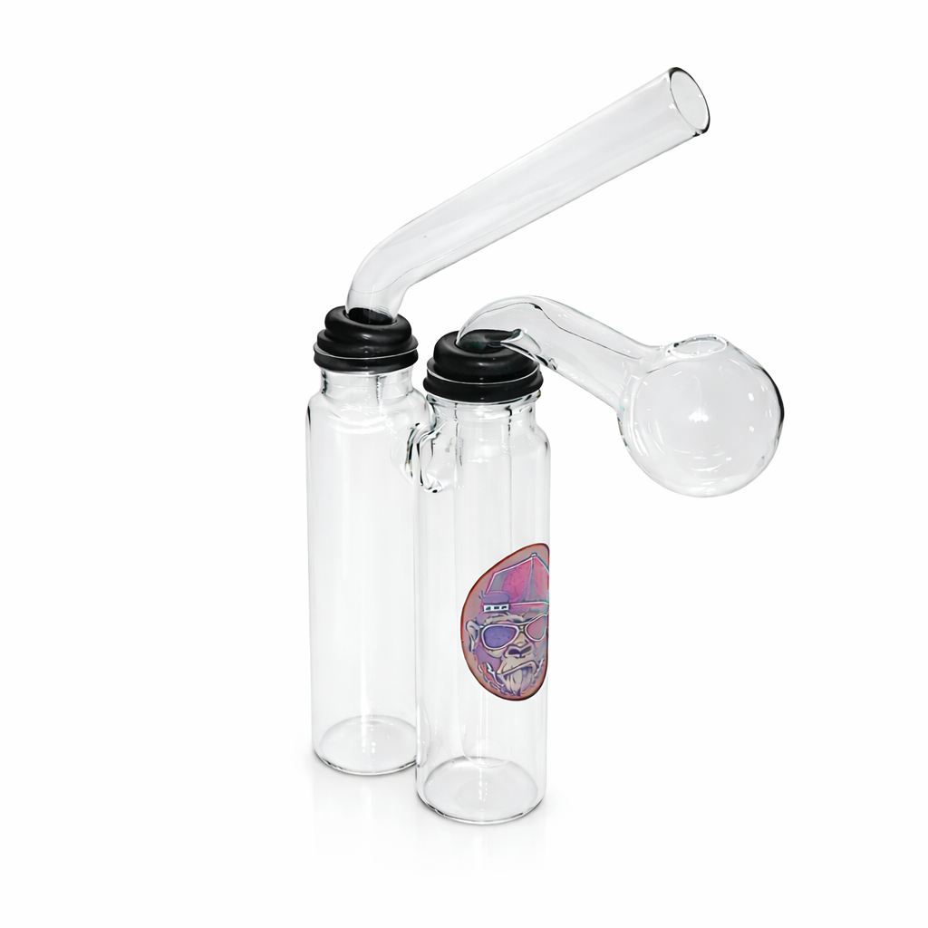 Twin Chamber 3pc Oil Burner Water Pipe "1-17 Double"