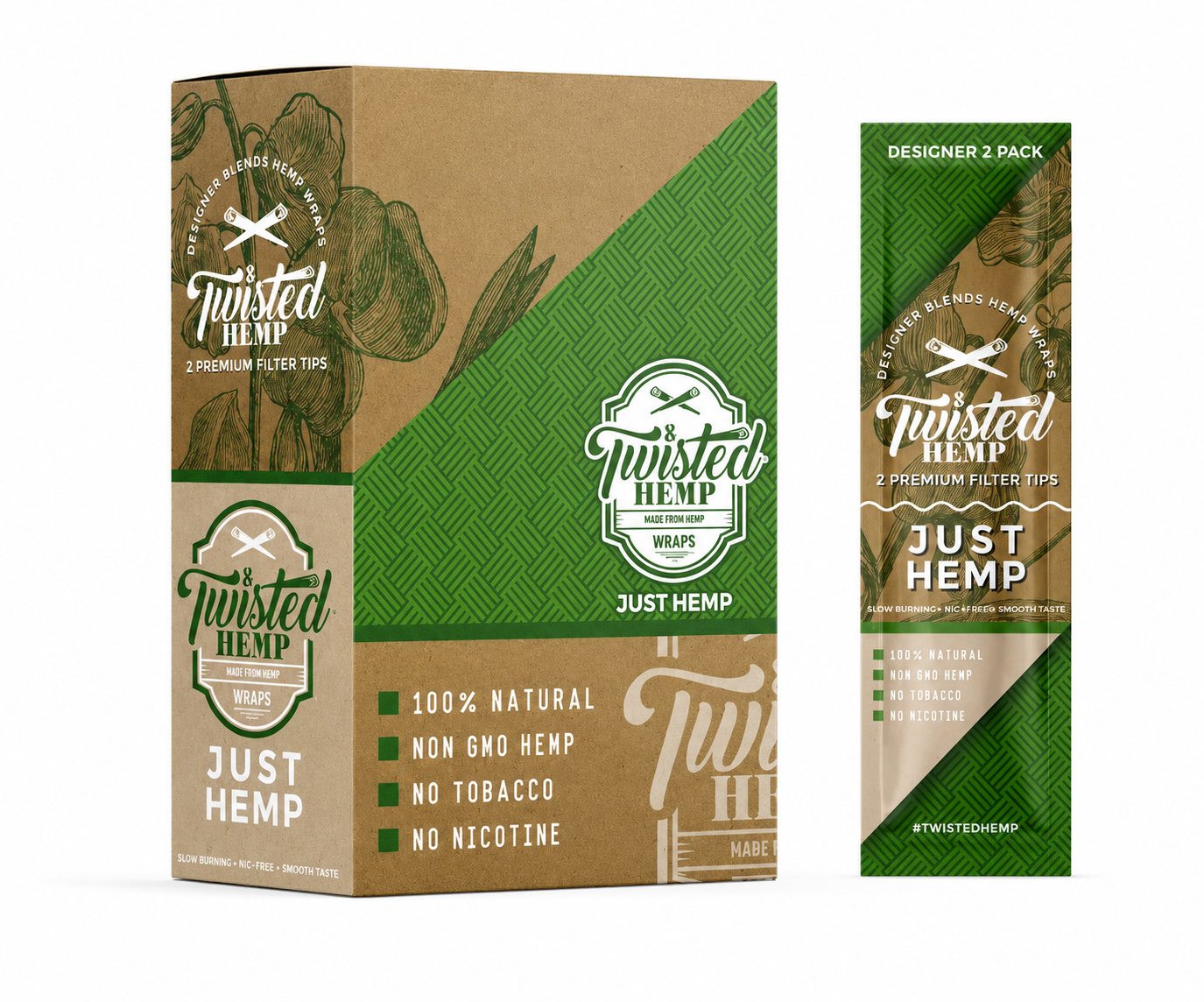 Twisted Premium Hemp Wrap  2pk 15/display