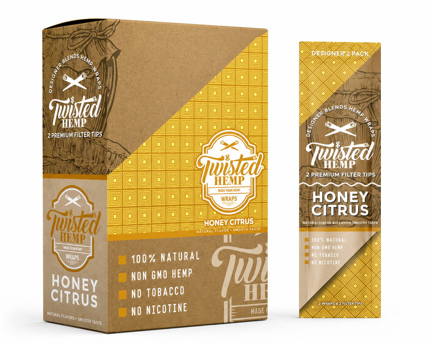 Twisted Premium Hemp Wrap  2pk 15/display