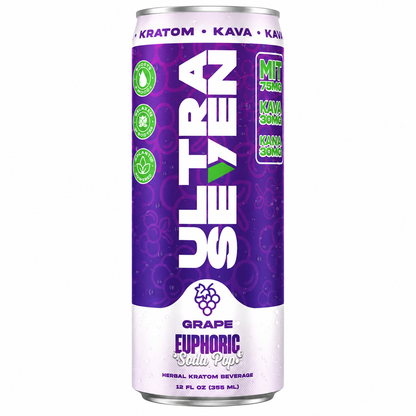 Ultra 7Seven Kratom Drink 75mg MIT- 30mg Kava- 30mg Kanna 12fl oz. 12 Can