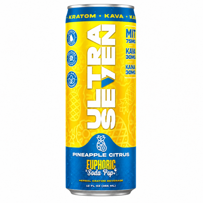 Ultra 7Seven Kratom Drink 75mg MIT- 30mg Kava- 30mg Kanna 12fl oz. 12 Can