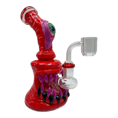 7" 3D Monster Glass Beaker Water Pipe w/ Quartz Banger