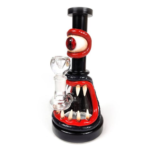 9" 3D One Eyed Black Monster Beaker Bong Water Pipe