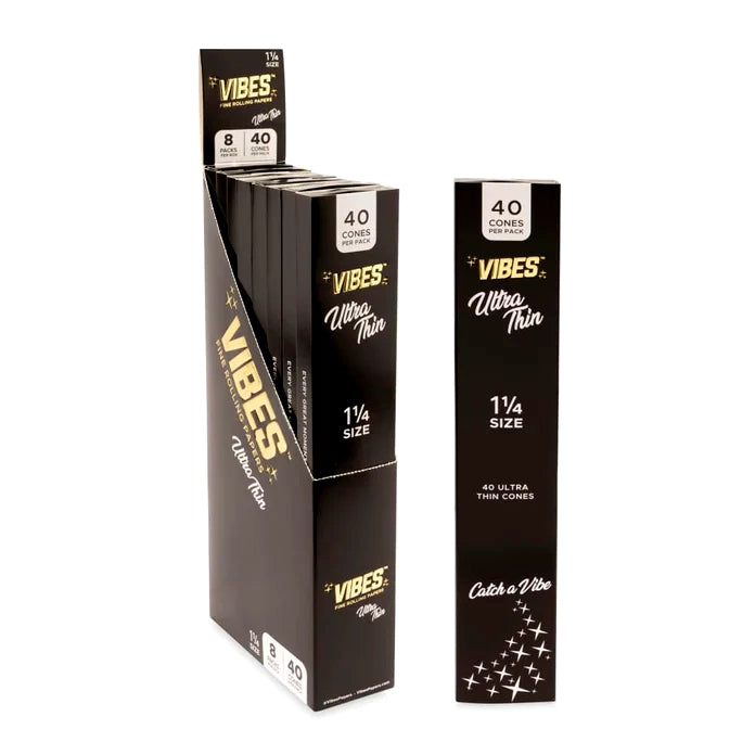 VIBES 1 1/4 Size Cones (Single Pack 40 Cone / 8 Packs Per Display)