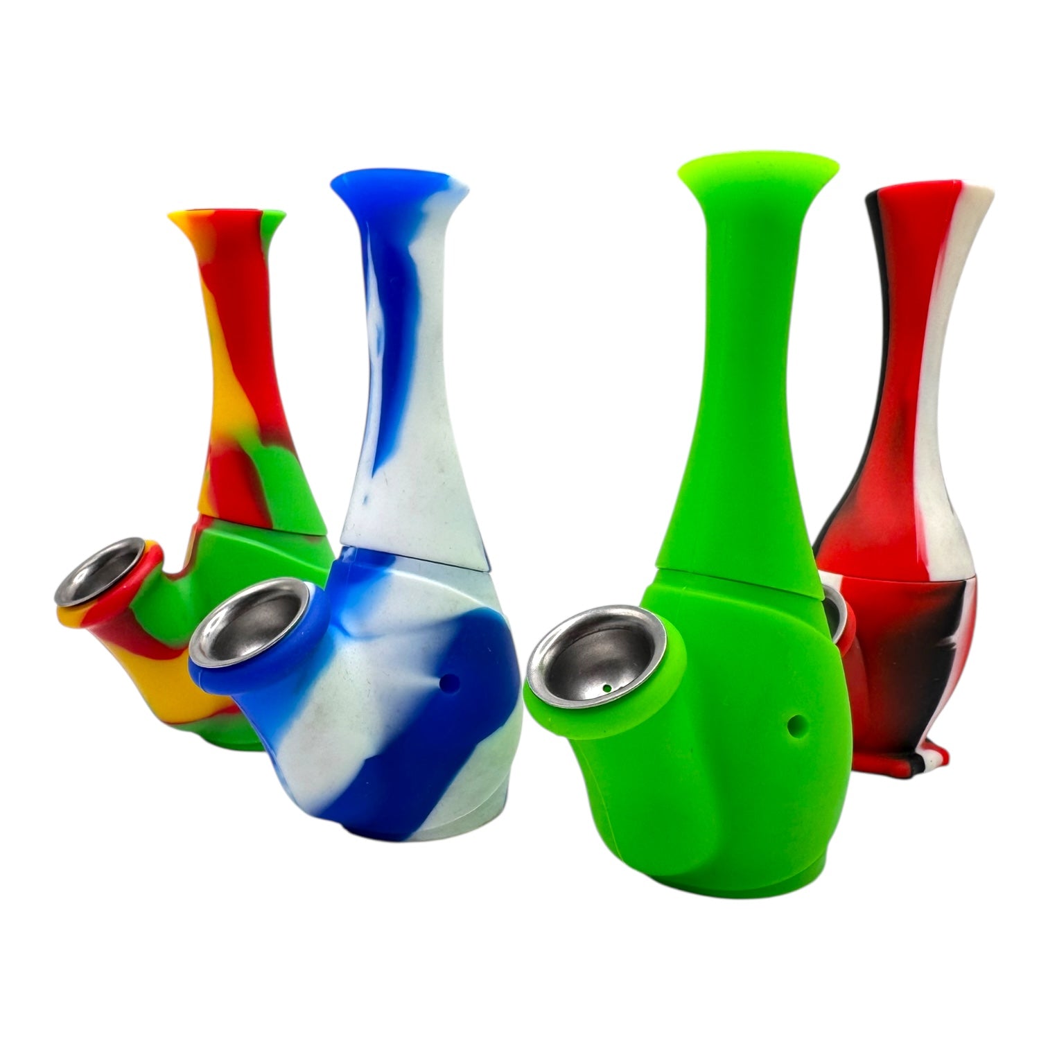 Waxmaid 6″ Silicone Straight Neck Water Pipe (Assorted Colors)