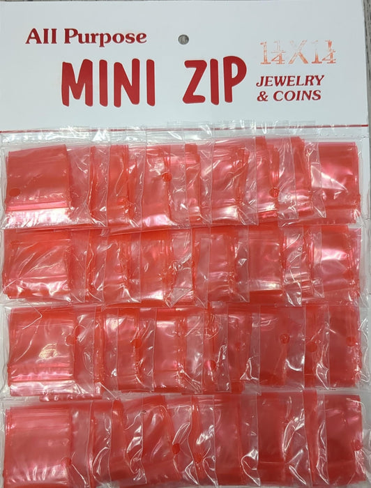 All Purpose Mini Zip Plastic Baggies Display 1 1/4 x 1 1/4