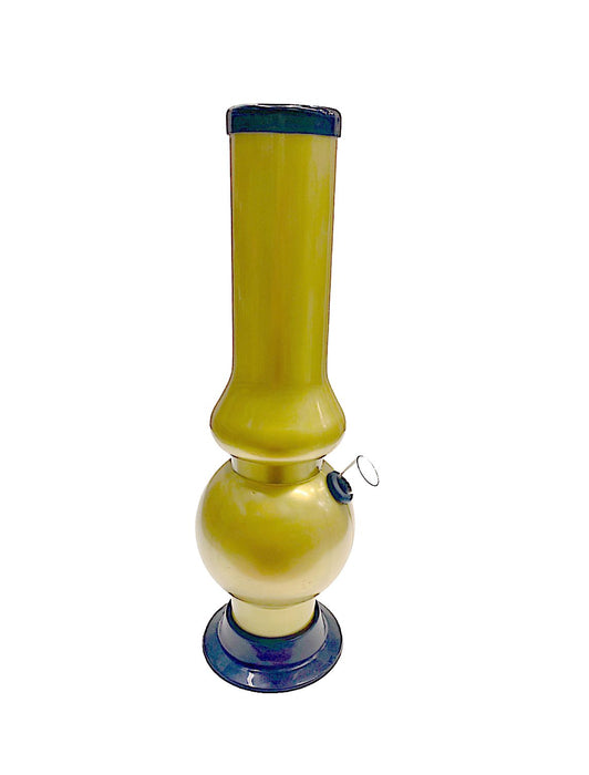 12" Gold Flame Acrylic Water Pipe