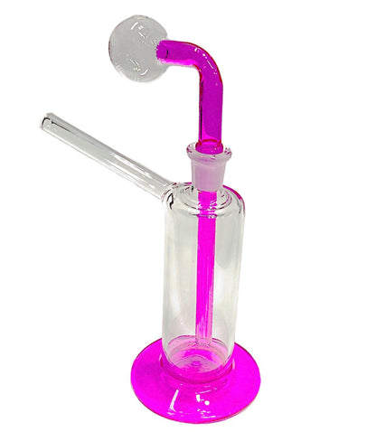 G/G 14mm Colored Base and Stem Cylinder OB Water Pipe (Assorted Colors)