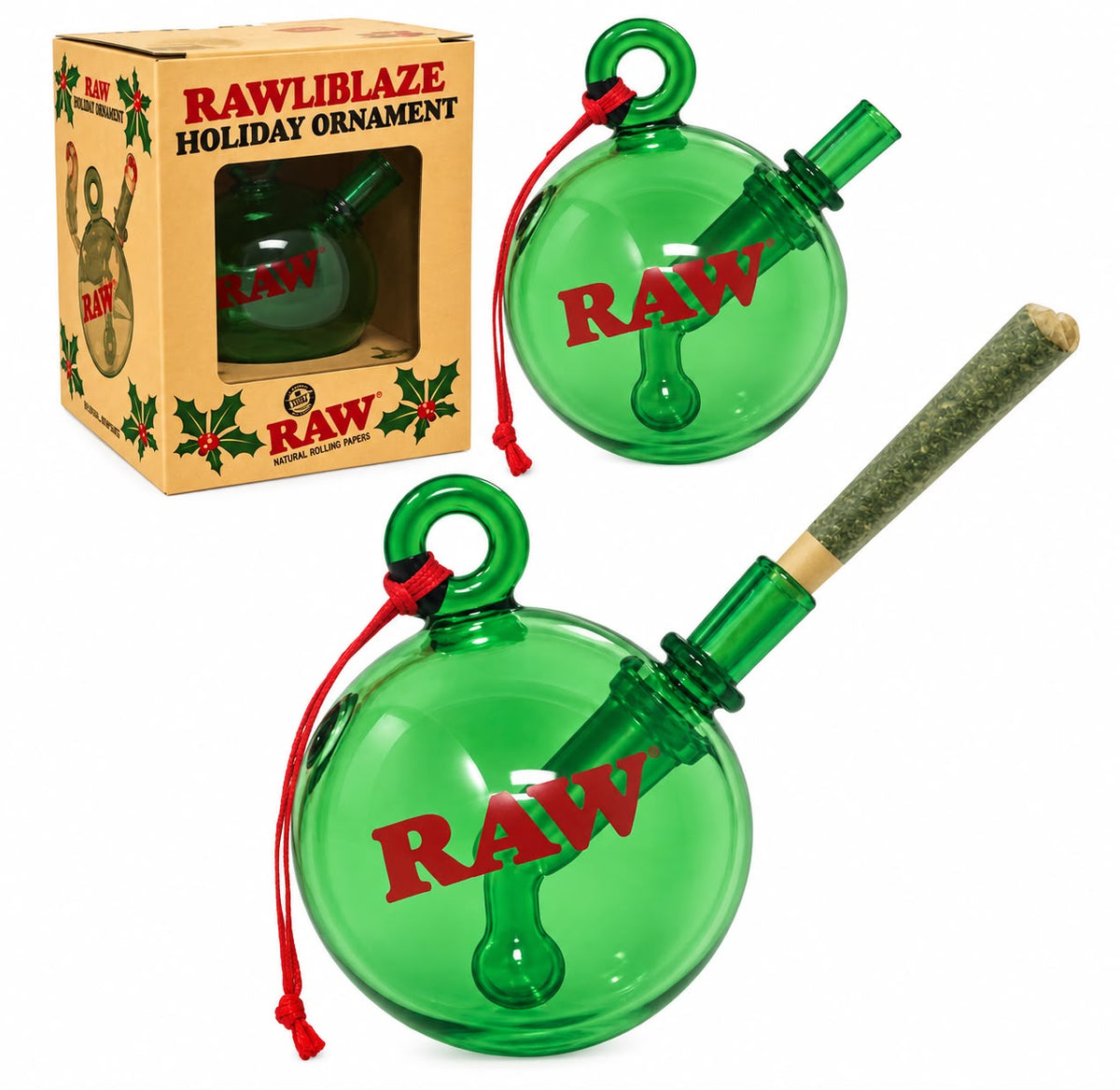 Raw Glass Holiday Ornament Pipe