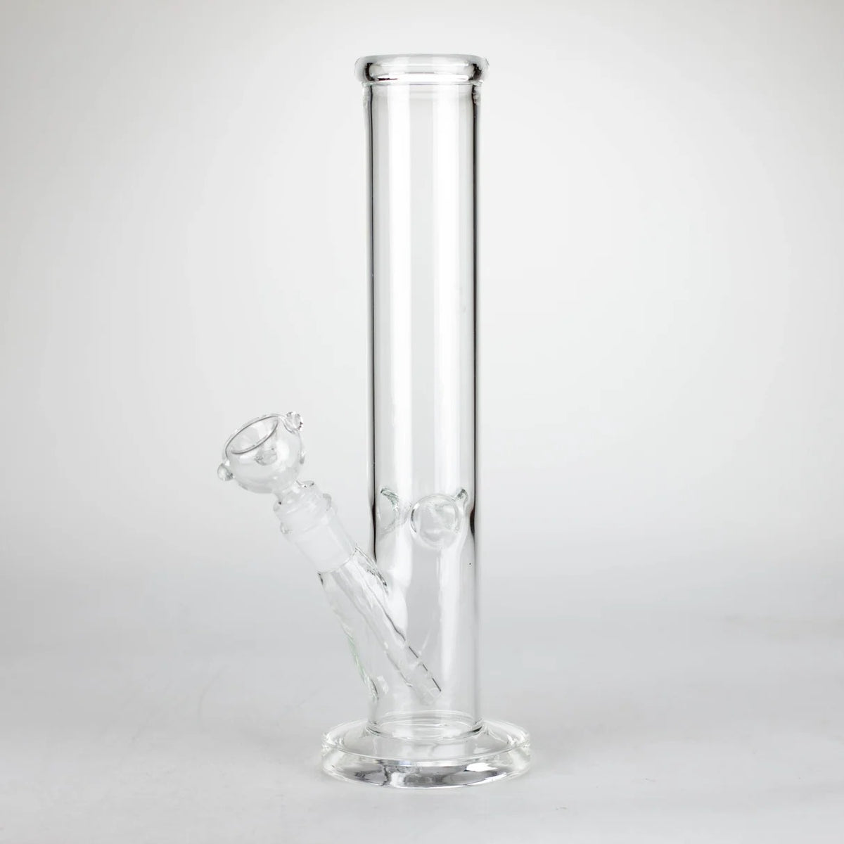 12" Clear 5mm Glass on Glass Water Pipe Straight
