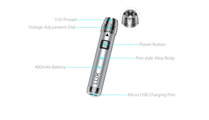 Yocan LUX 510 Threaded Vape Pen Battery - 20pcs Per Display
