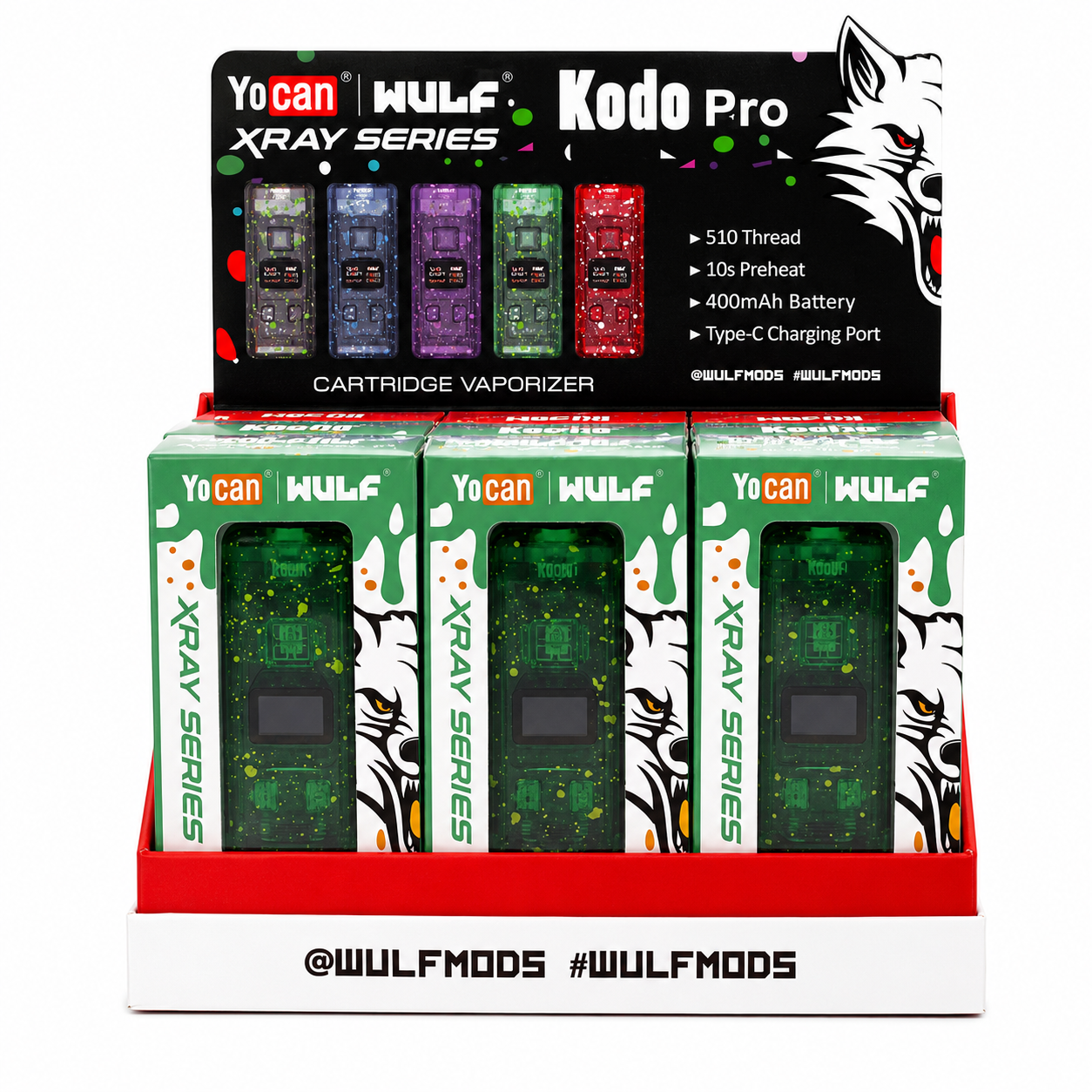 Yocan | Wulf Xray Series Kodo Pro Cartridge Vaporizer 15pc Display
