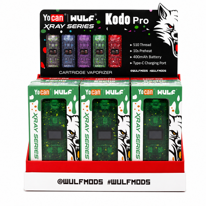 Yocan | Wulf Xray Series Kodo Pro Cartridge Vaporizer 15pc Display