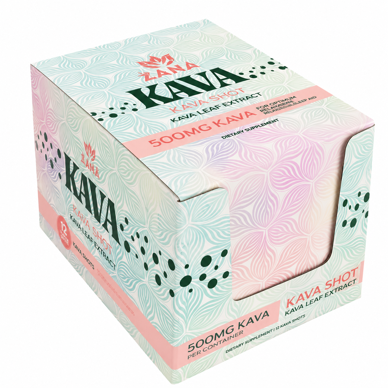 Zana 500mg Kava Liquid Shots 2.0floz 12pcs/Display