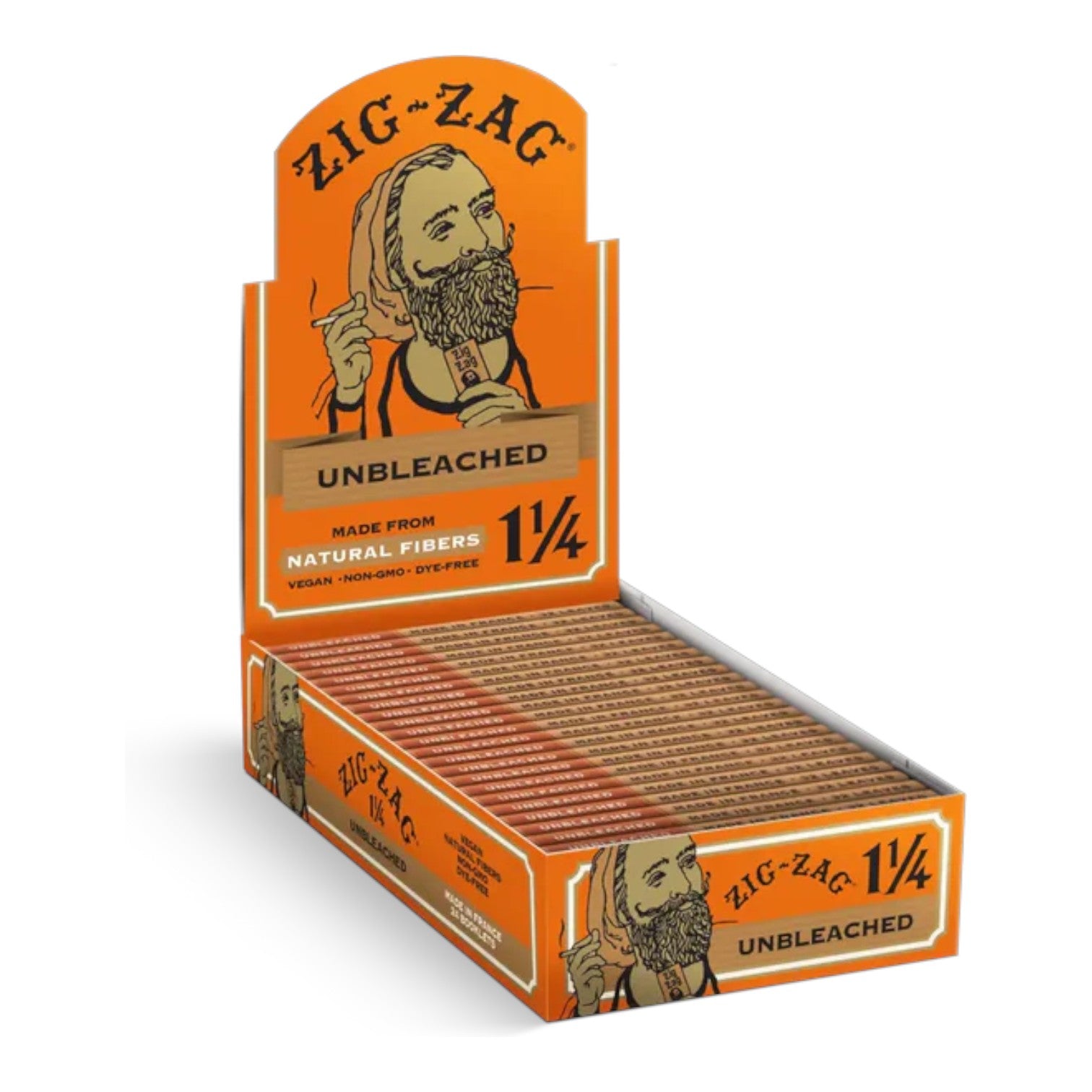 Zig-Zag Unbleached 1 1/4 Size Rolling Paper - 24ct./Display