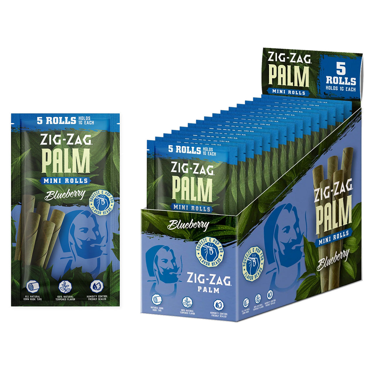 Zig Zag Palm Mini Rolls 5 ROLLS 1G