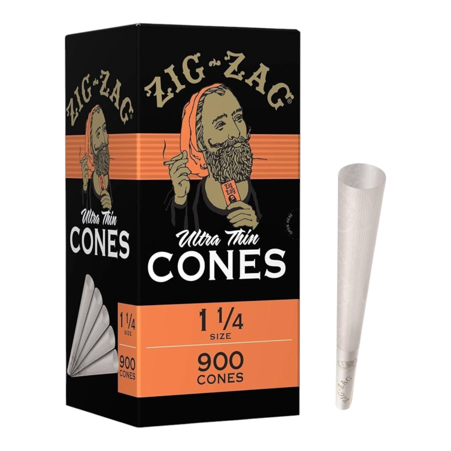 Zig Zag Ultra Thin Cones 1 1/4 900 Cones (6dis/cs)