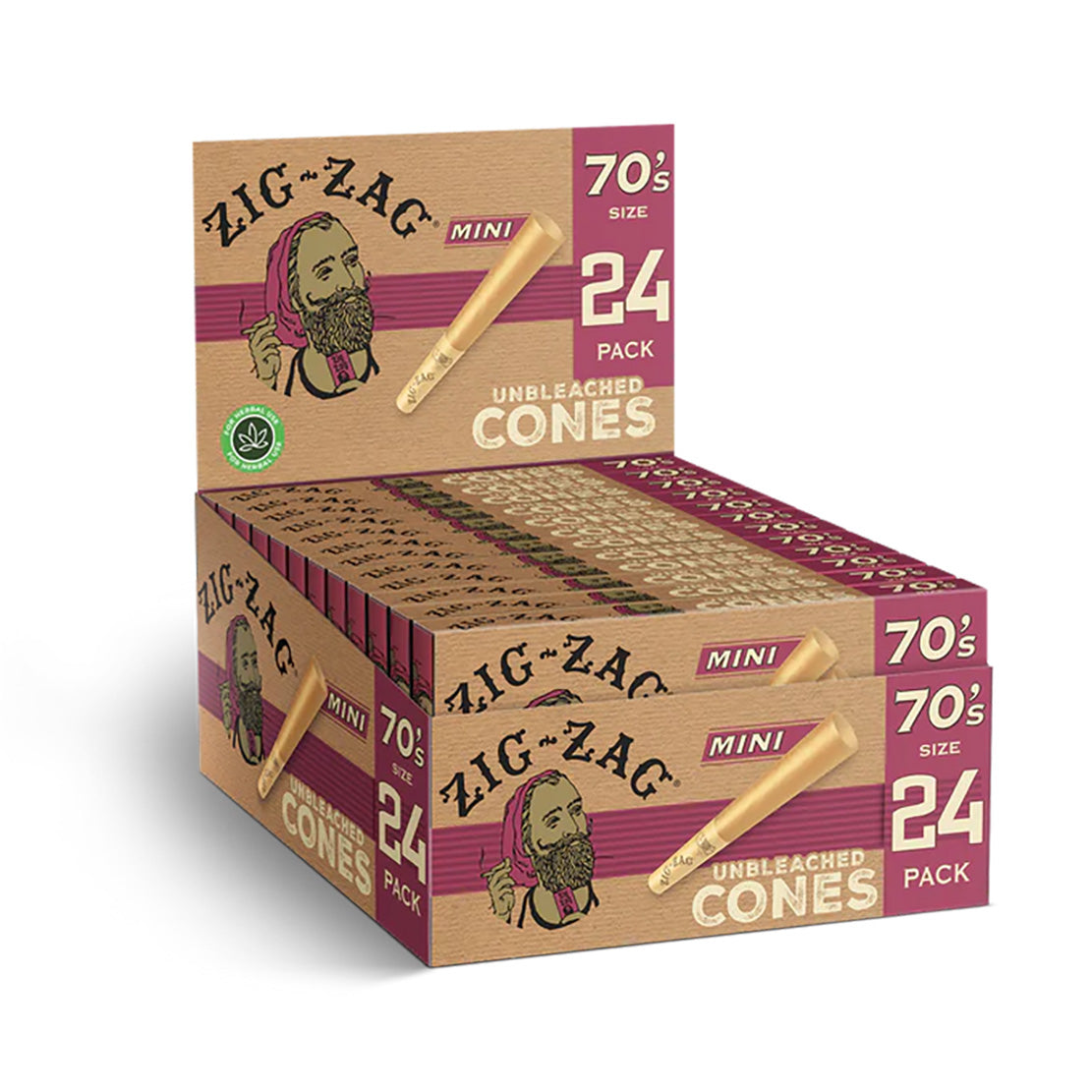 Zig Zag Mini 70's Unbleached Cones