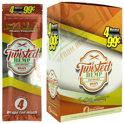 Twisted Hemp Wraps (4 Wraps per Pack / 15 Packs Per Display)