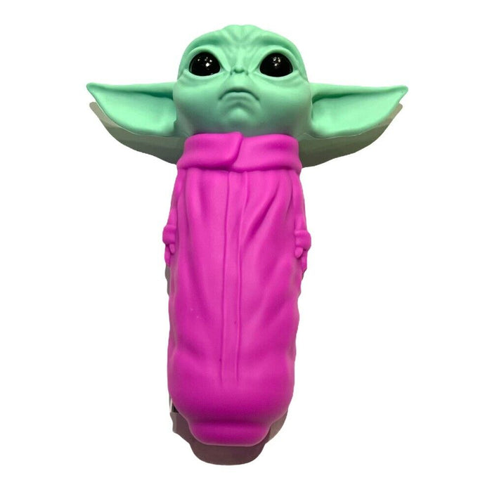 4" Baby Yoda Silicone Hand Pipe With Glass Bowl (TX652) - Assorted Colors