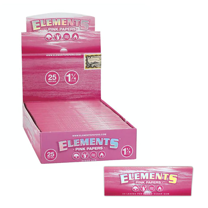 Elements Pink 1 1/4 Rolling Papers (50 Leaves Per Book/50 Booklets per Display)