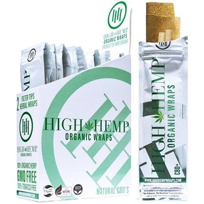 High Hemp Organic Wraps w/ Filter Tips (2 per pack / 25 packs Display)