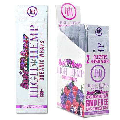 High Hemp Organic Wraps w/ Filter Tips (2 per pack / 25 packs Display)