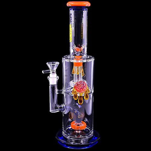 12.5" Dripping Honey Bees Glass Water Pipe 'ES81372'