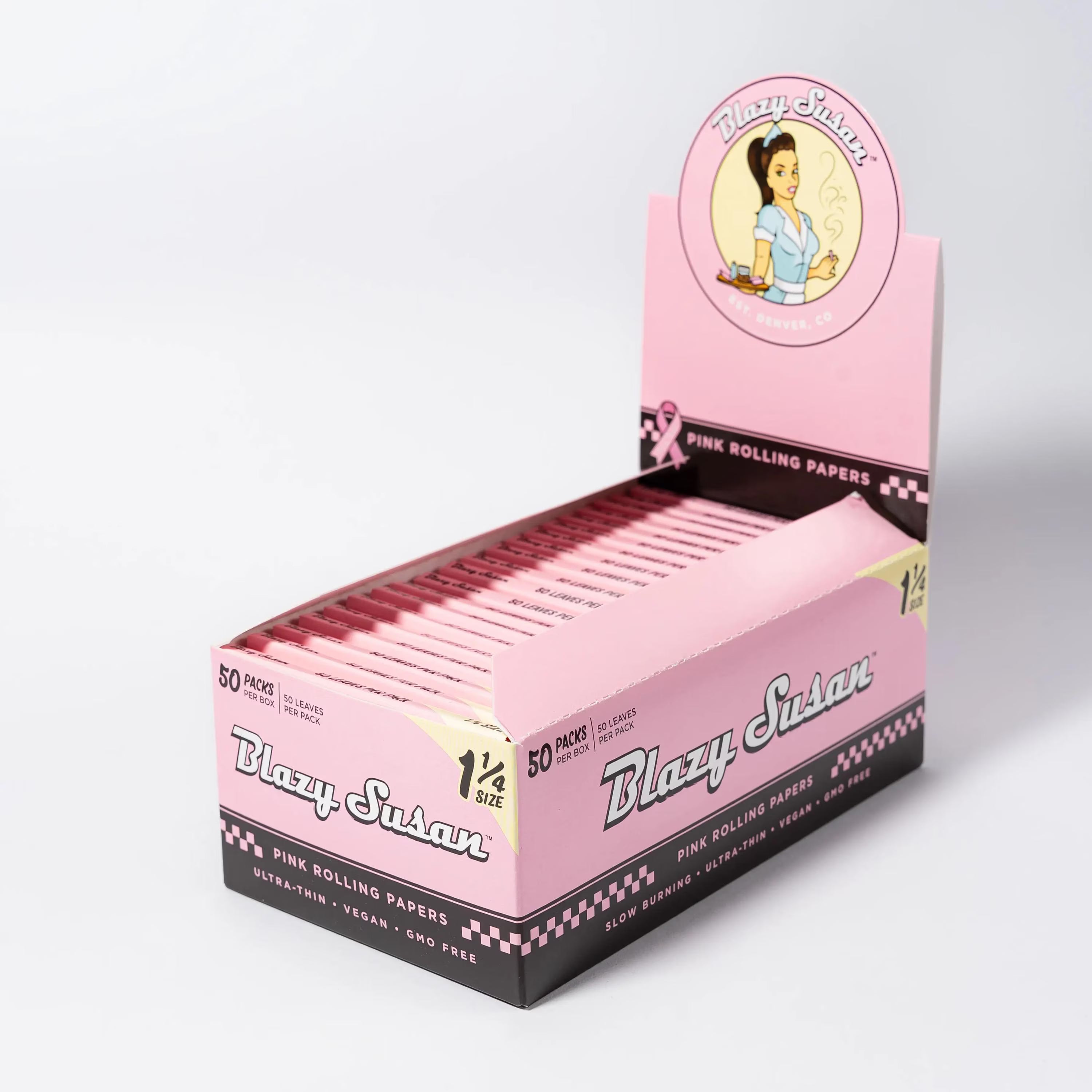 Blazy Susan Pink 11/4" Rolling Papers 50ct