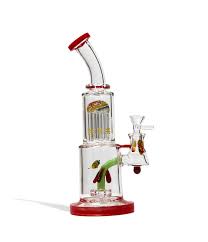 12" Bent Neck Swirl Tree W/Honey Bee Glass Water Pipe'ES81485'