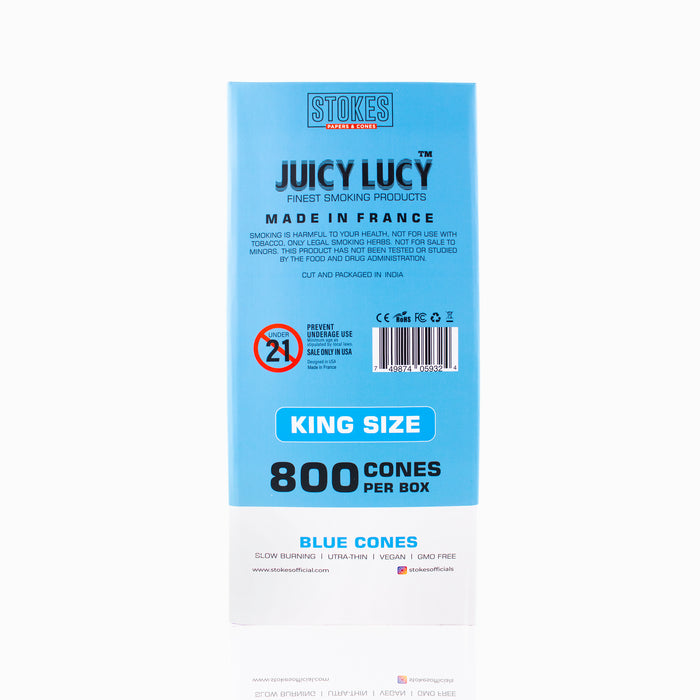 Juicy Lucy Bulk King Size Blue Cones (800per box)