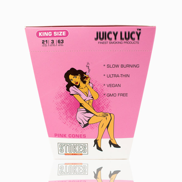 Juicy Lucy King Size Pink Cones (3per pack/21packs per box)