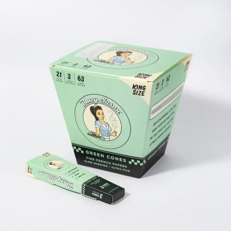 Blazy Susan Green King Size Cones 3ct I 21Pk/Dis I 24Dis